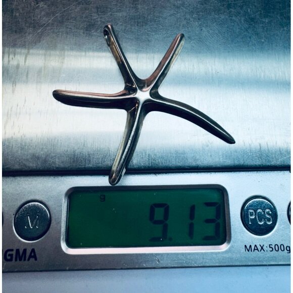 Sterling Silver 925 Starfish Pendant Unique Nautical Jewelry 9.13 Grams No Chain - Picture 8 of 9